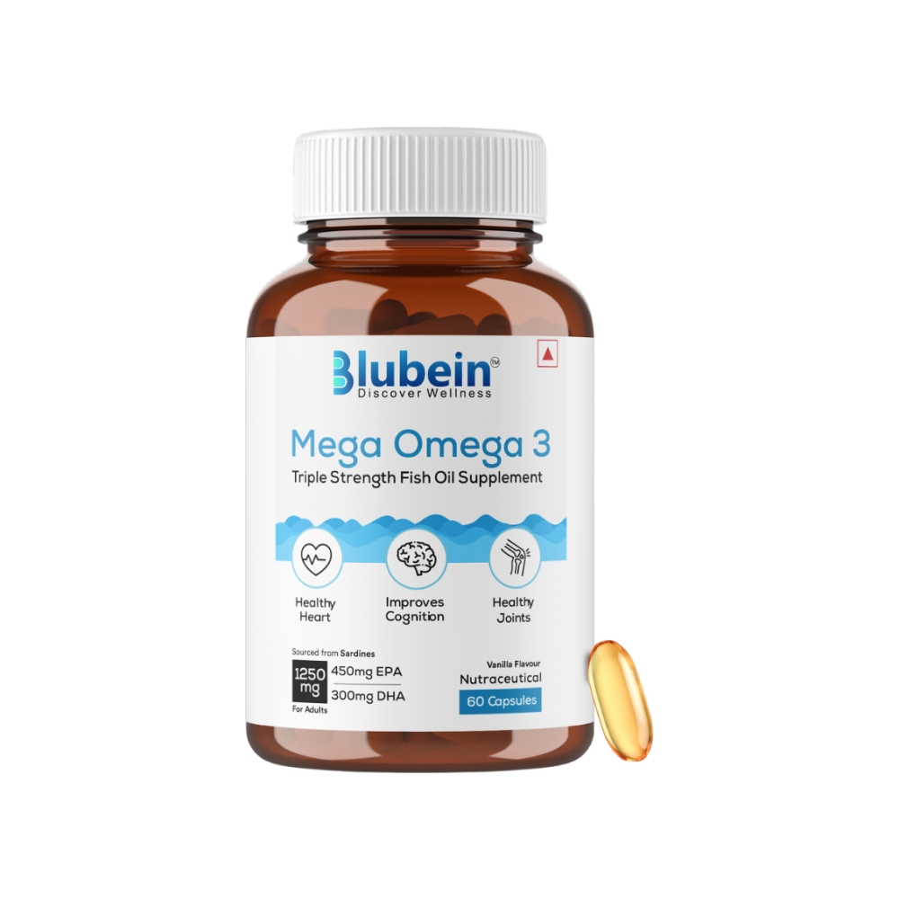 Blubein Mega Omega 3 Triple Strength Fish Oil Supplements Price - Buy ...