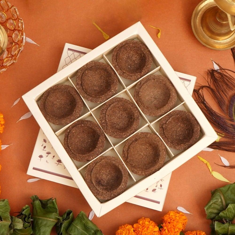 Organic Cow Dung Diya by ServDharm Price - Buy Online at ₹99 in India