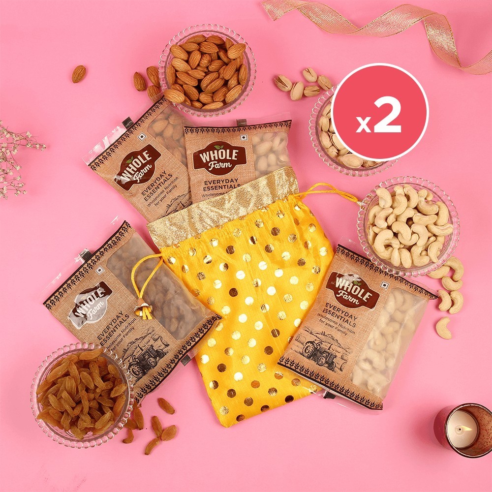 Whole Farm Assorted Dry Fruit Potli - Pack of 2 Price - Buy Online at ...