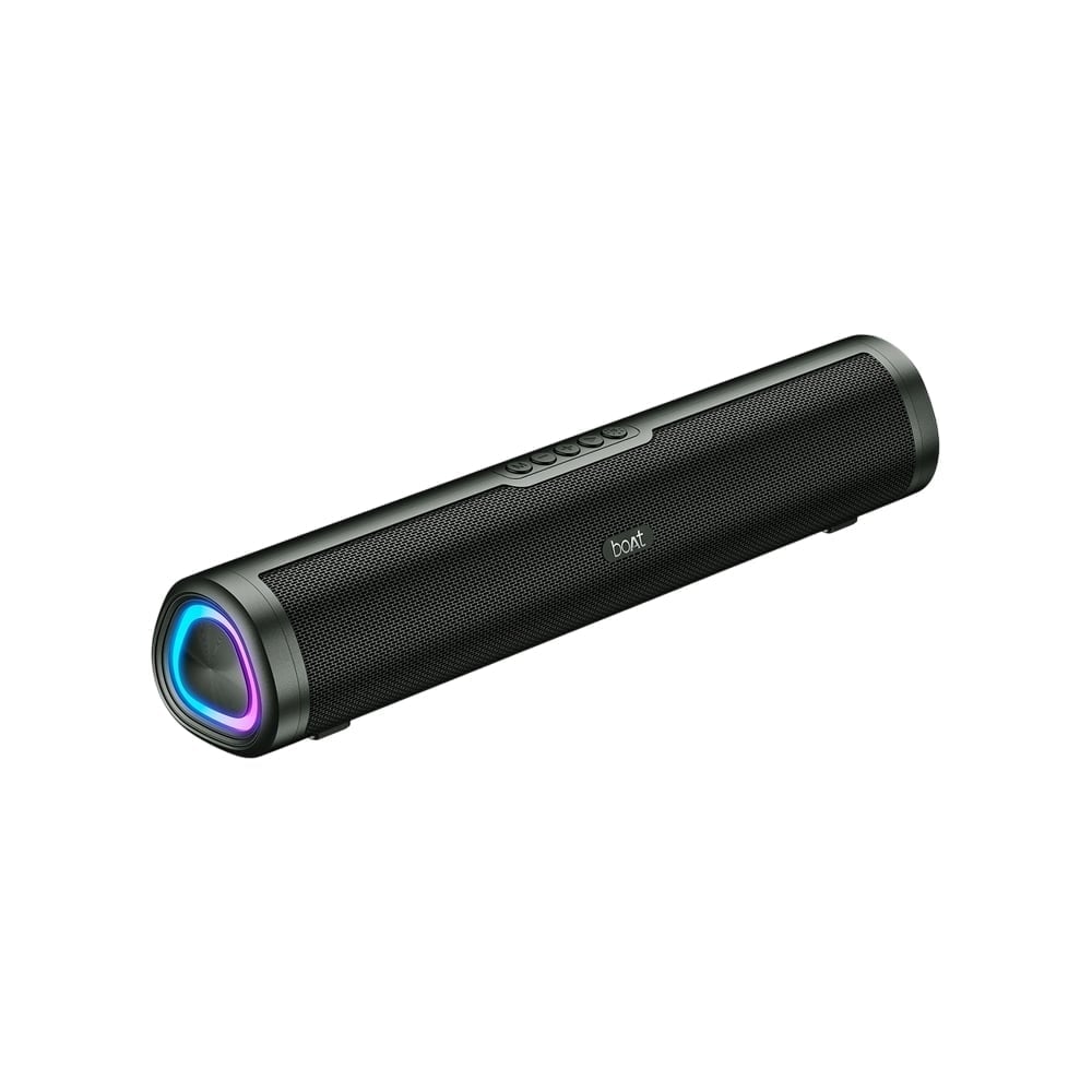 boAt Aavante 2.0 150, RGB LEDs, 5 Hrs Battery, TWS Feature 16 W Bluetooth Speaker Premium Black, 2.0 Channel