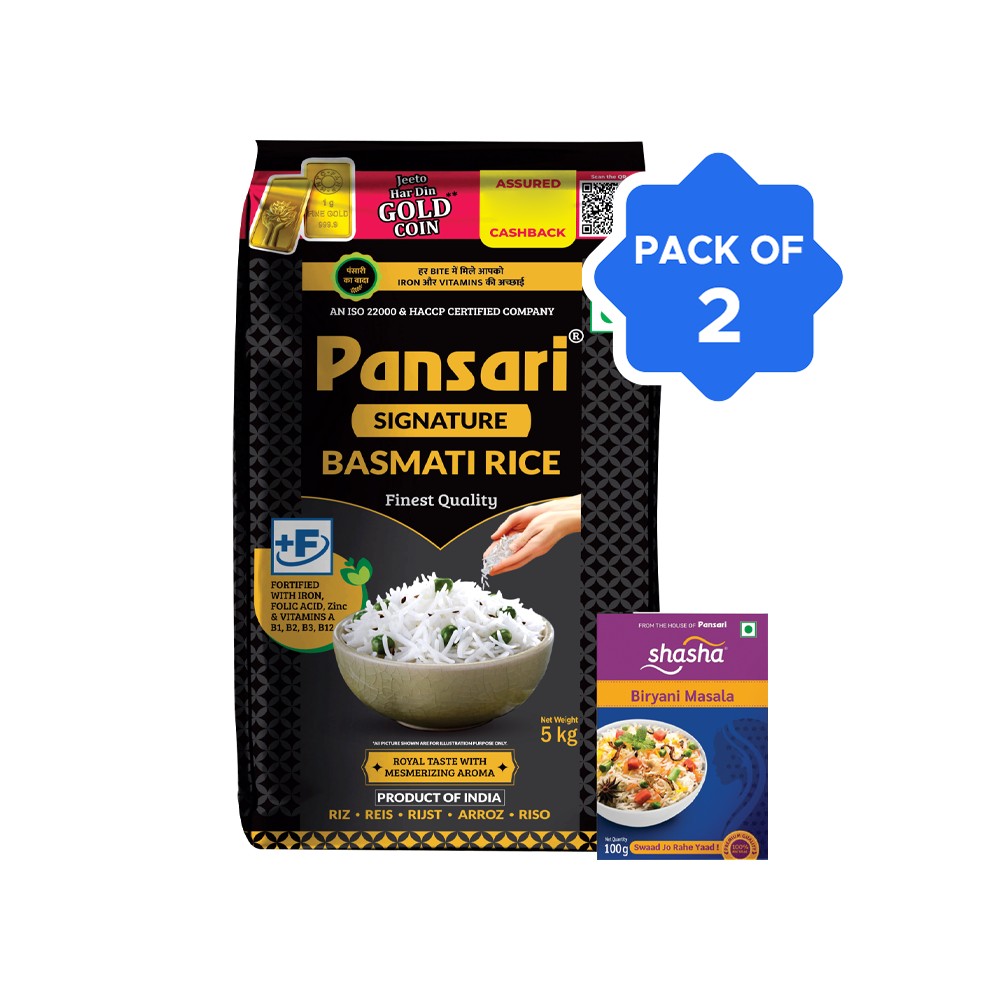 Pansari Signature Biryani Rice (Extra Long Grain) - Free Shasha Biryani ...