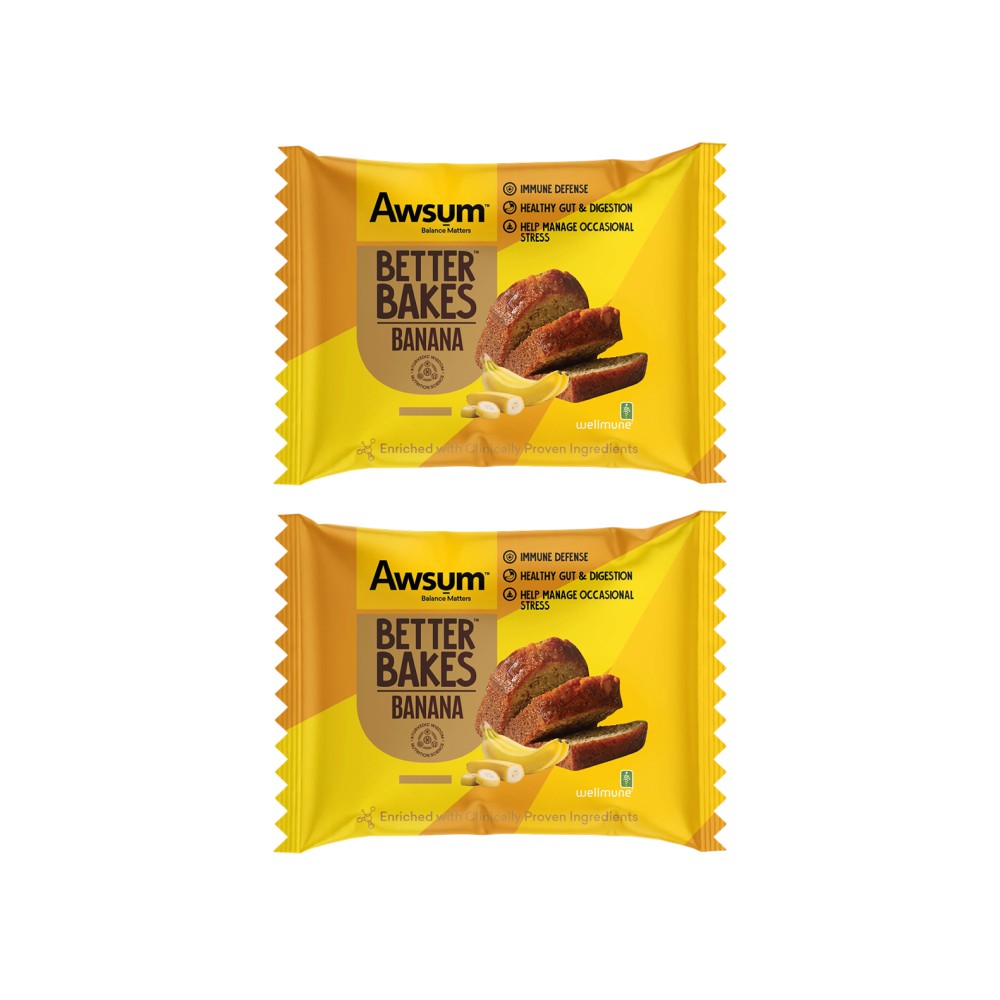 Awsum Banana Walnut Slice Cake - Pack of 2 Price - Buy Online at Best ...