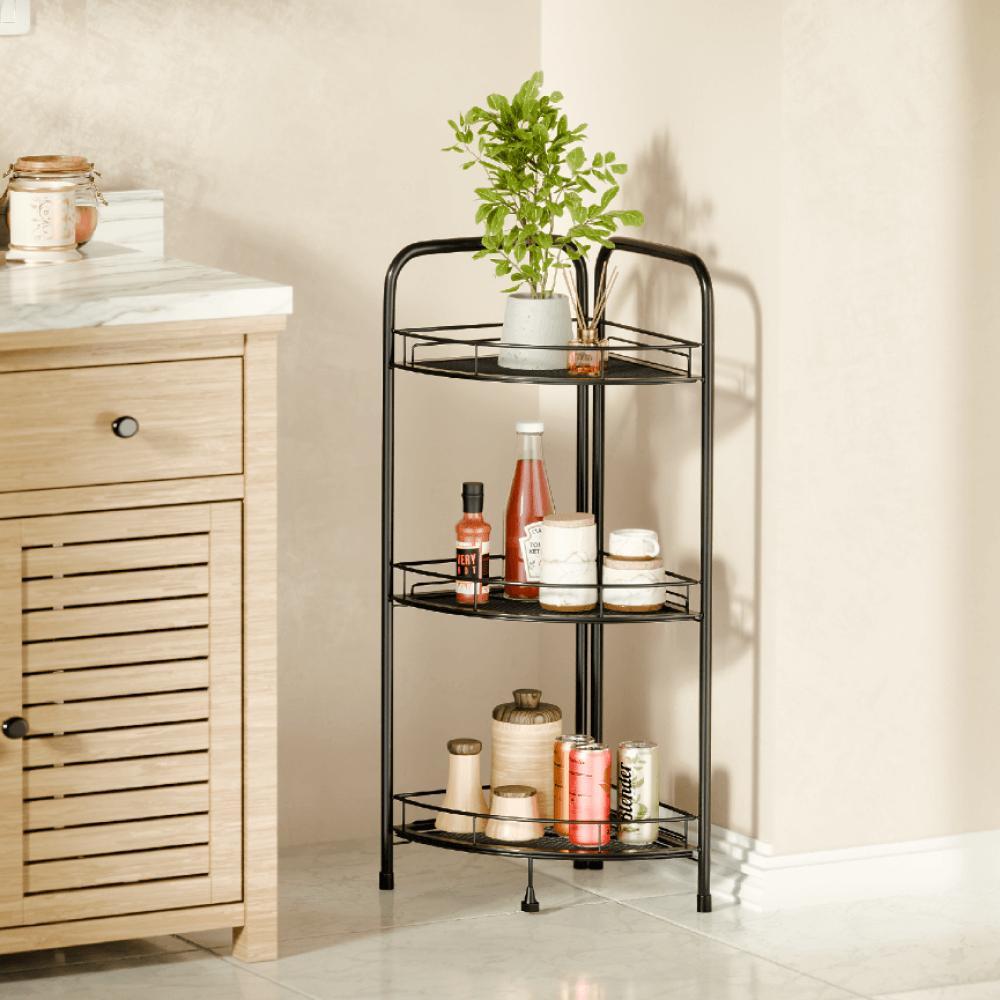 Lifelong 3-Tier Corner Shelf Multilayer Storage Rack (Black) Price ...
