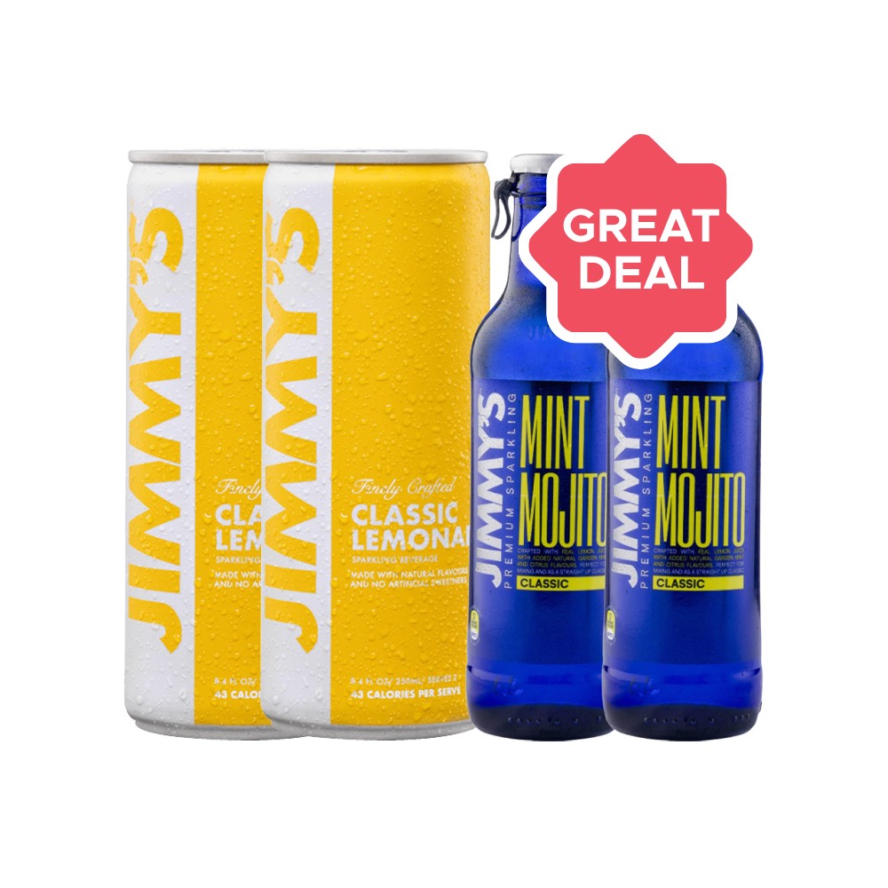 Jimmy's Classic Lemonade Sparkling Drink x 2 + Mint Mojito