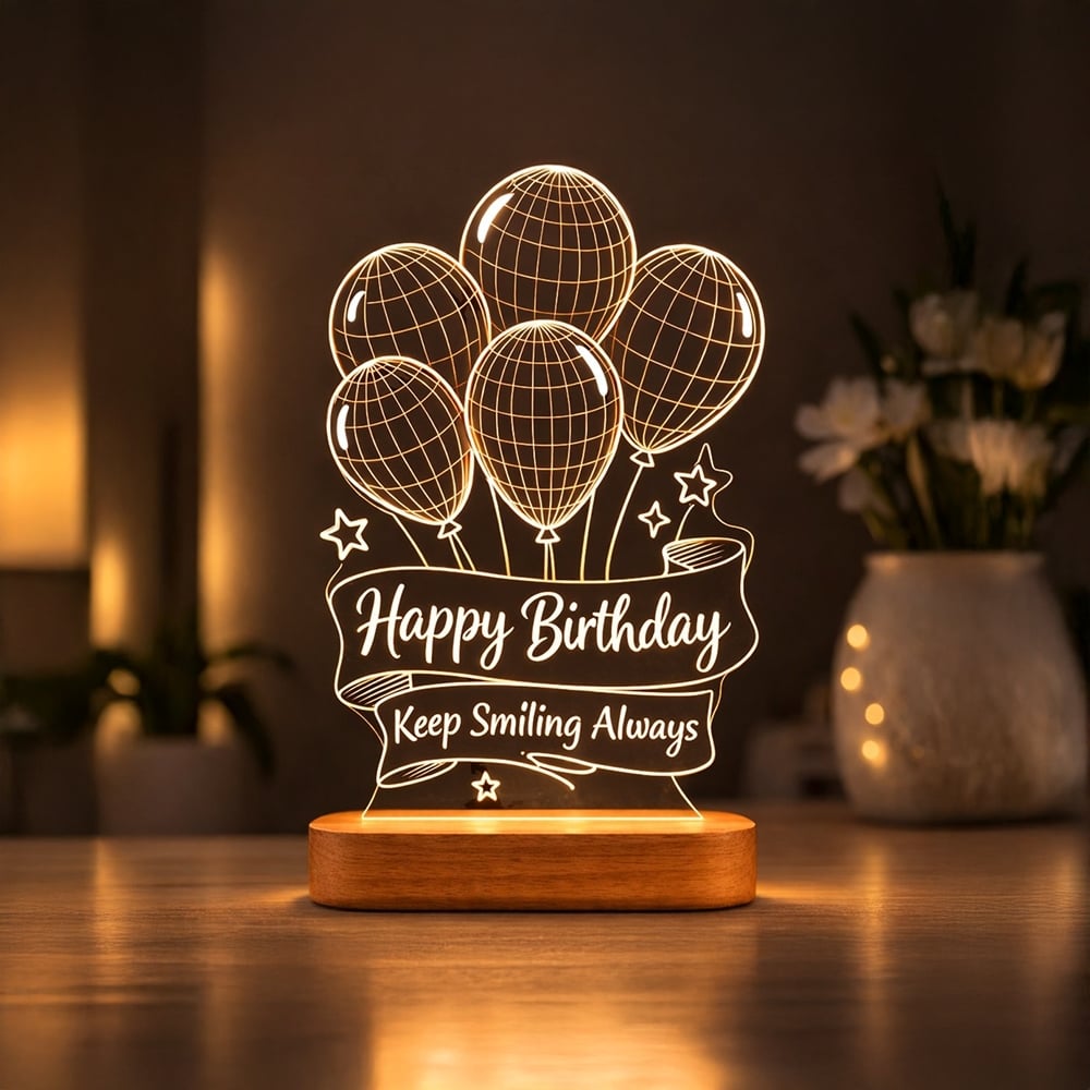 Happy Birthday Acrylic LED Lamp - Zoci Voci Price - Buy Online at Best ...