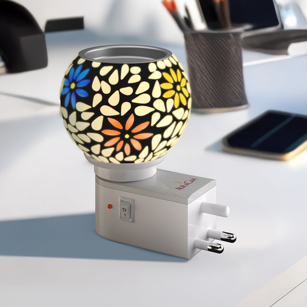 Aromatic Camphor Diffuser / 2 W Night Lamp (Multicolour) - AuraCam ...