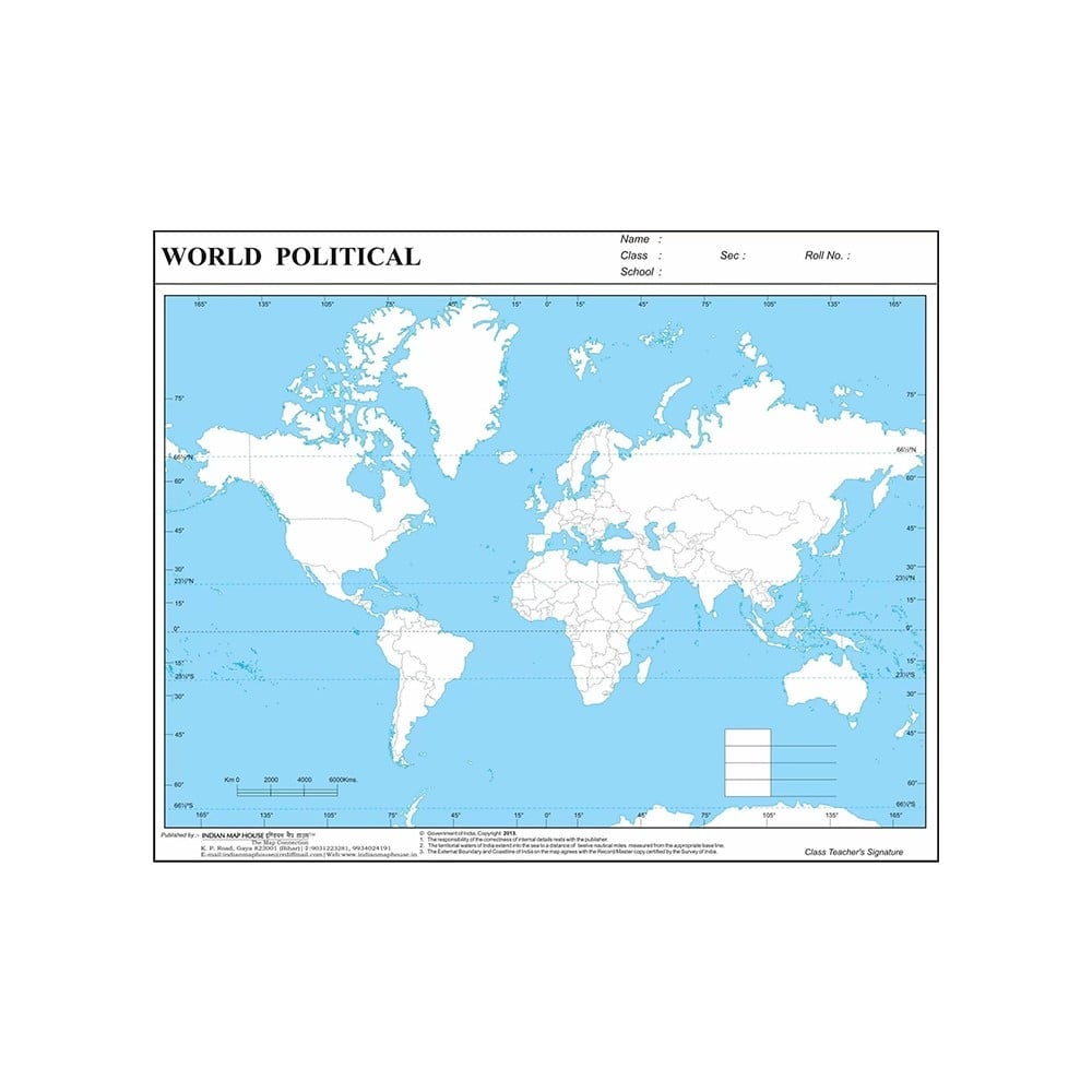 Add Creative Creative Space World Political Map (White, Blue) Price - Buy Online at ...