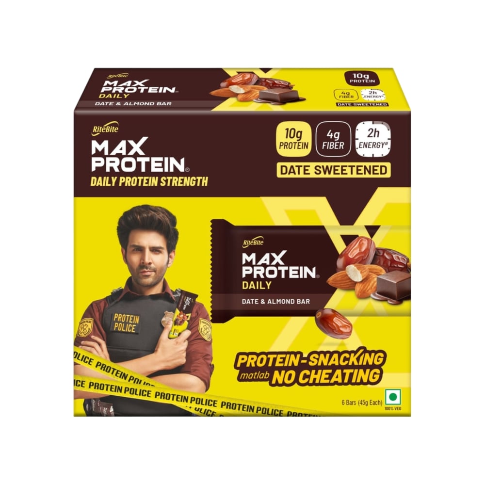 RiteBite Max Protein Date & Almond Protein Bar Pack Price - Buy Online ...