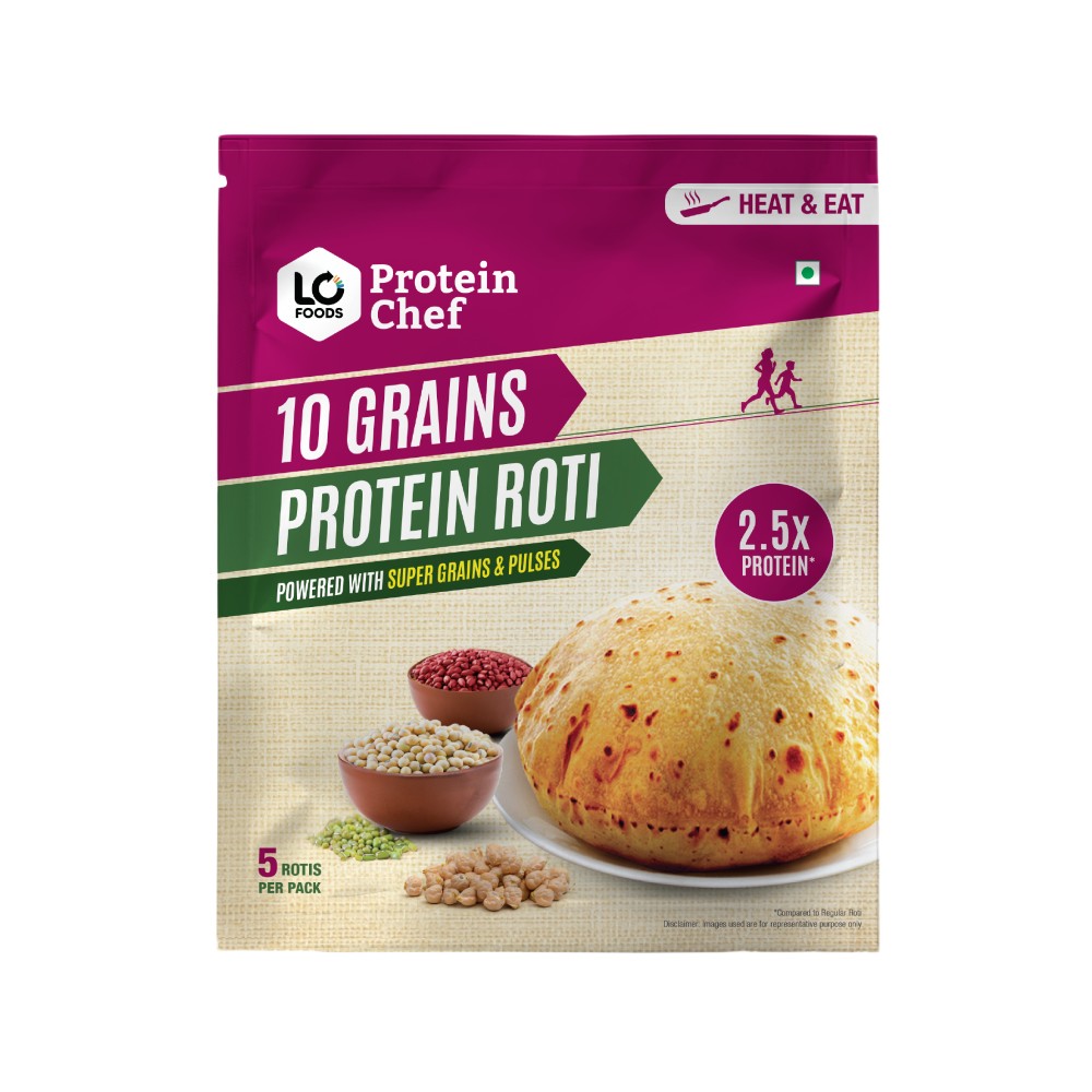 6 Normal Size Roti Protein Protein Chef 10 Grains High Protein Ready to Cook Roti (Non-Frozen ...