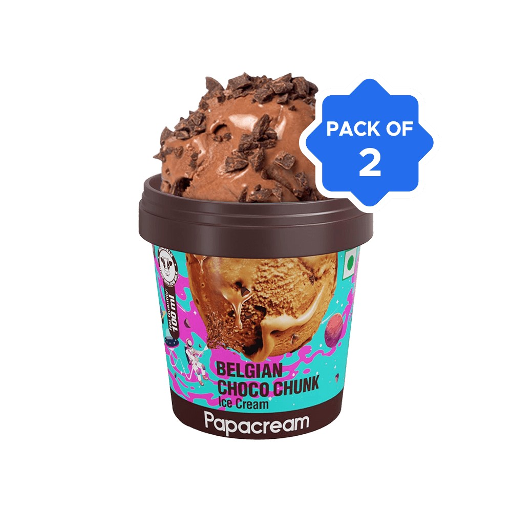 Papacream Belgian Choco Chunk Ice Cream Cup - Pack of 2 Price - Buy ...