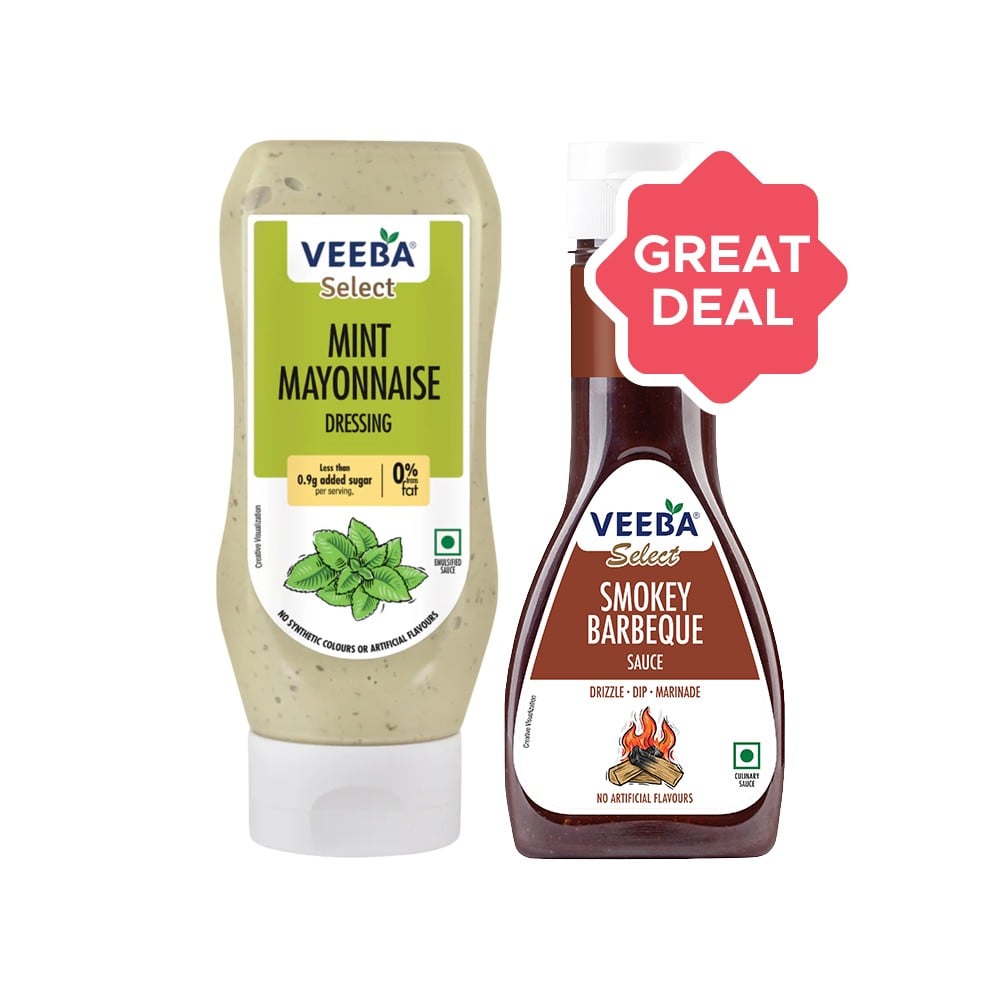 Veeba Smokey Barbeque Sauce + Mint Flavoured Mayonnaise Combo Price