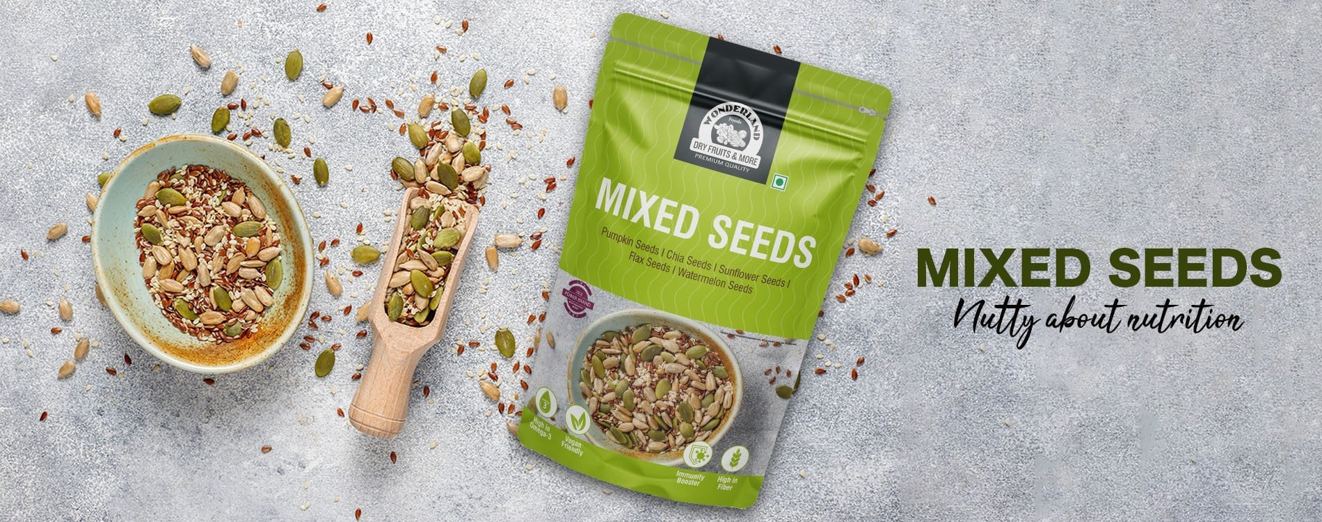 Wonderland Foods Seeds Mix - Pumpkin, Chia, Flax Price - Buy Online at ...