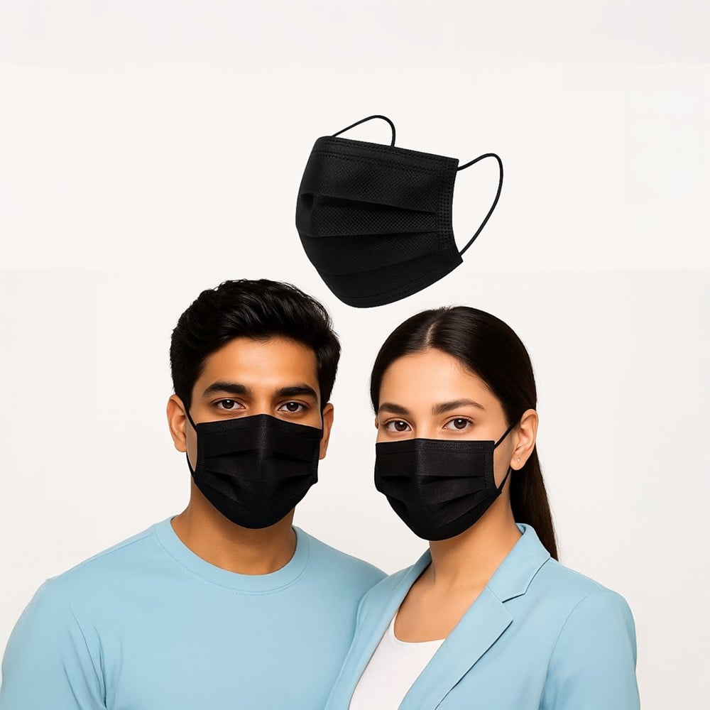 MasQ 3 Ply Mask (Black) Price - Buy Online at ₹249 in India