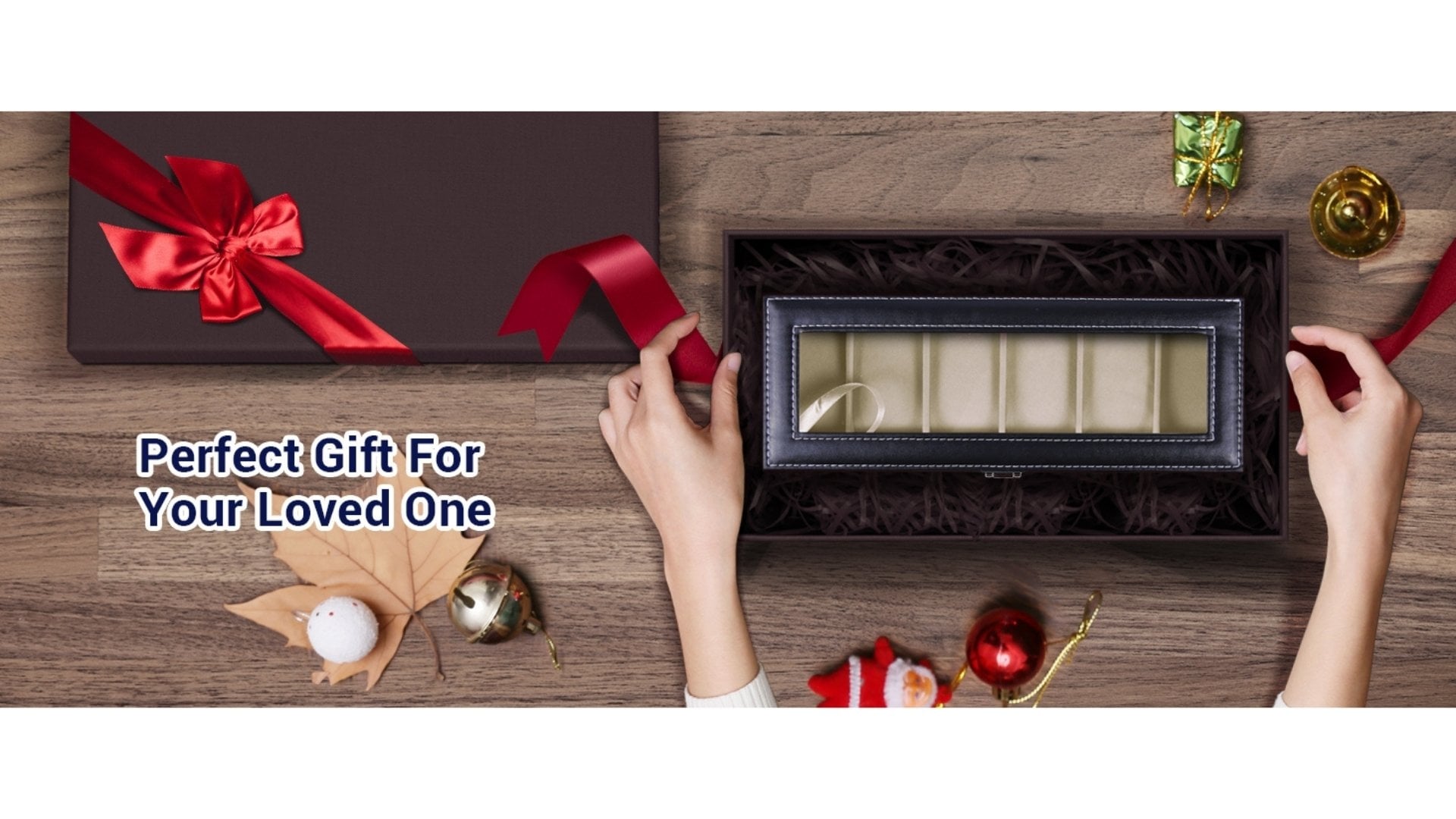 Paramdhyey Wood Watch Organizer Box (Black, 10 Pieces) - Image 1