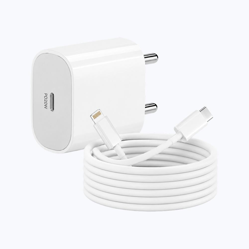 Charging Adapter with Type-C to Lightning Cable (For iPhone, MFi, 20 W)