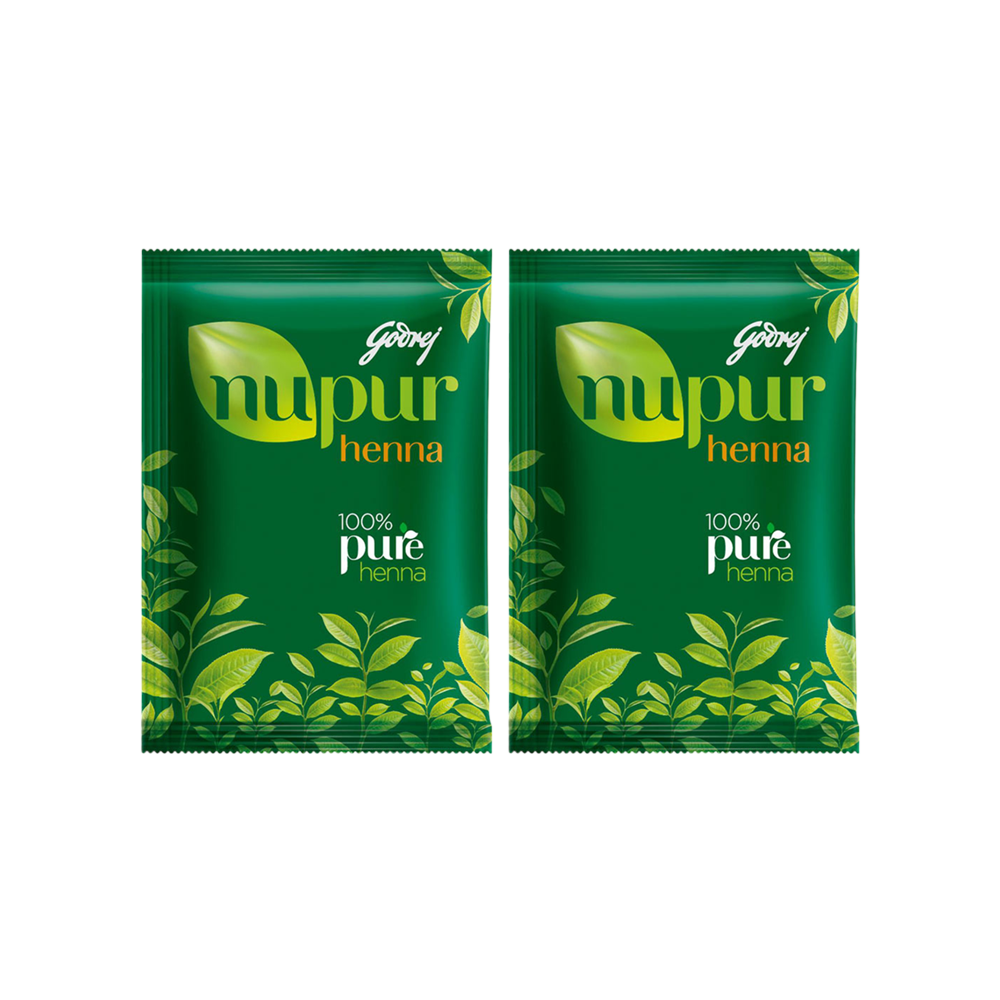 Godrej Nupur 100% Pure Henna Hair Colour / Mehendi - Pack of 2