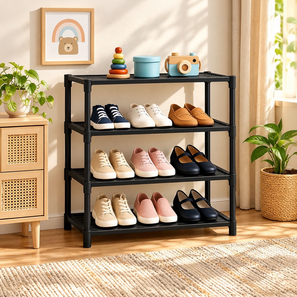 Shoe Rack Winning ReeQ Plastic 4-Tier Shoe Rack (Black) Price - Buy Online at Best Price ...