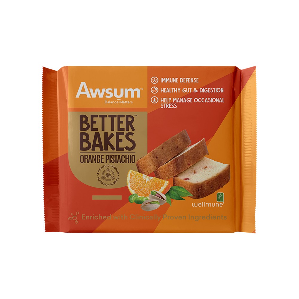Awsum Cakes Awsum Better Bakes Orange Pistachio Slice Cake Price - Buy Online at ...