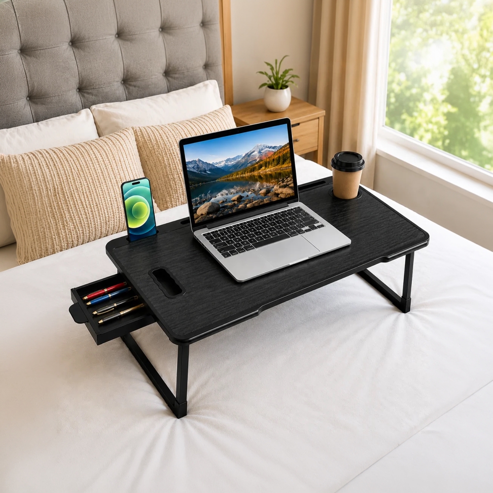テーブル・チェア・ハンモック ON-U LIFE MyTan table goalzerotype Black Zulaxy Foldable Laptop Table (Black) Price - Buy Online at Best