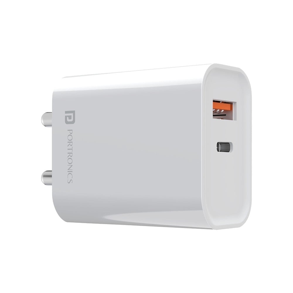 Portronics Adapto 45 Dual Multiport Charging Adapter 1 Pieces