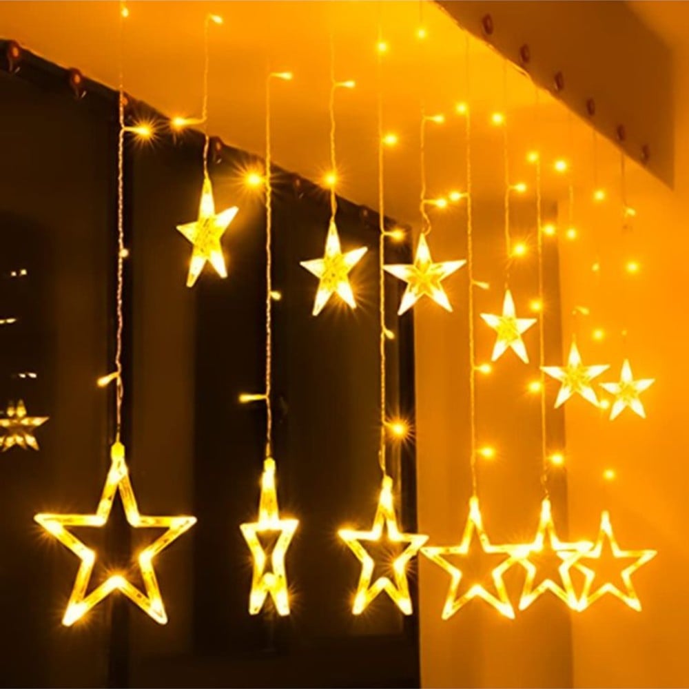 Warm White 3 m Star Curtain String Lights by Ornalight Price - Buy ...