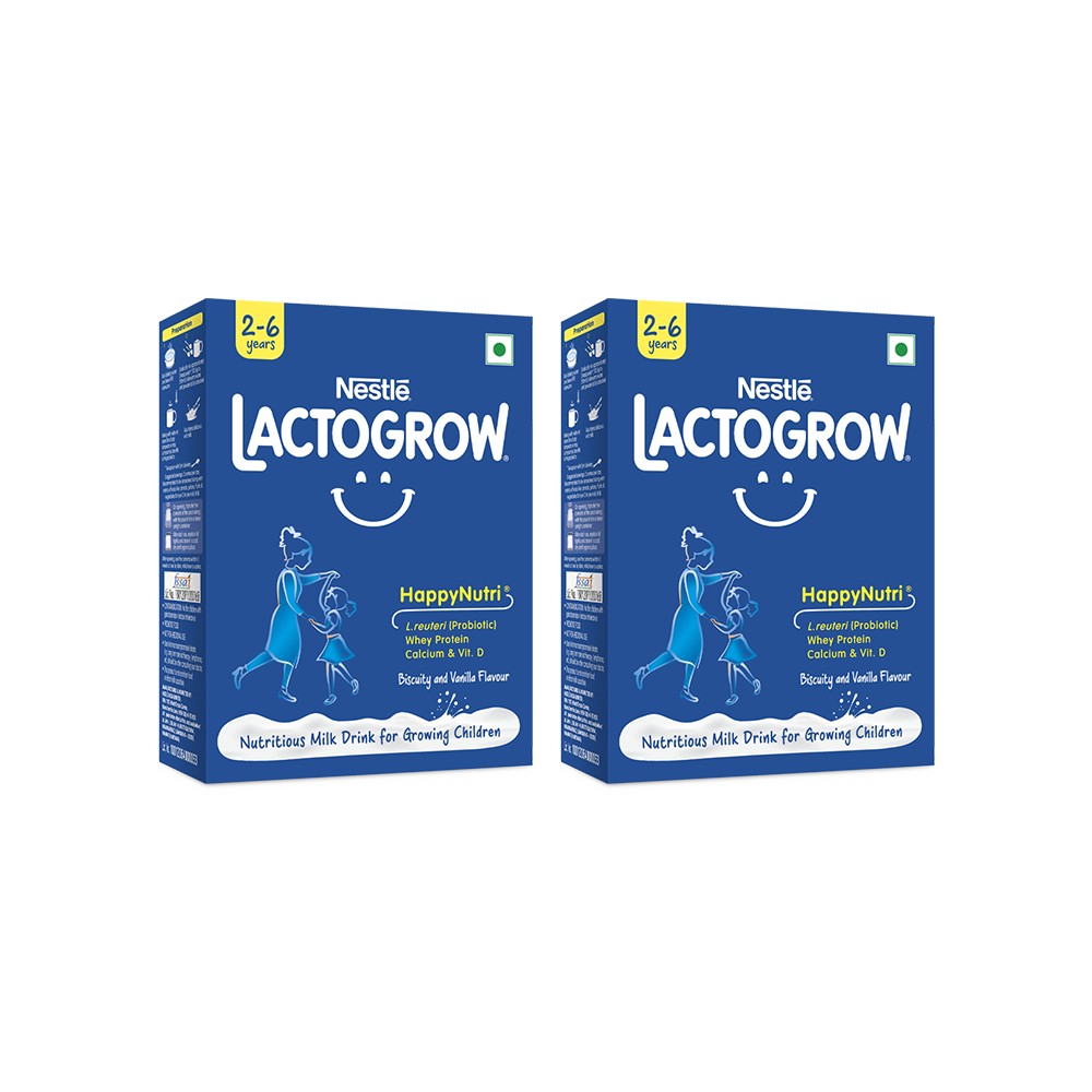 Nestle Lactogrow Nutritious Milk Drink (Biscuity Vanilla Flavour (2 - 6 years)) - Pack of 2