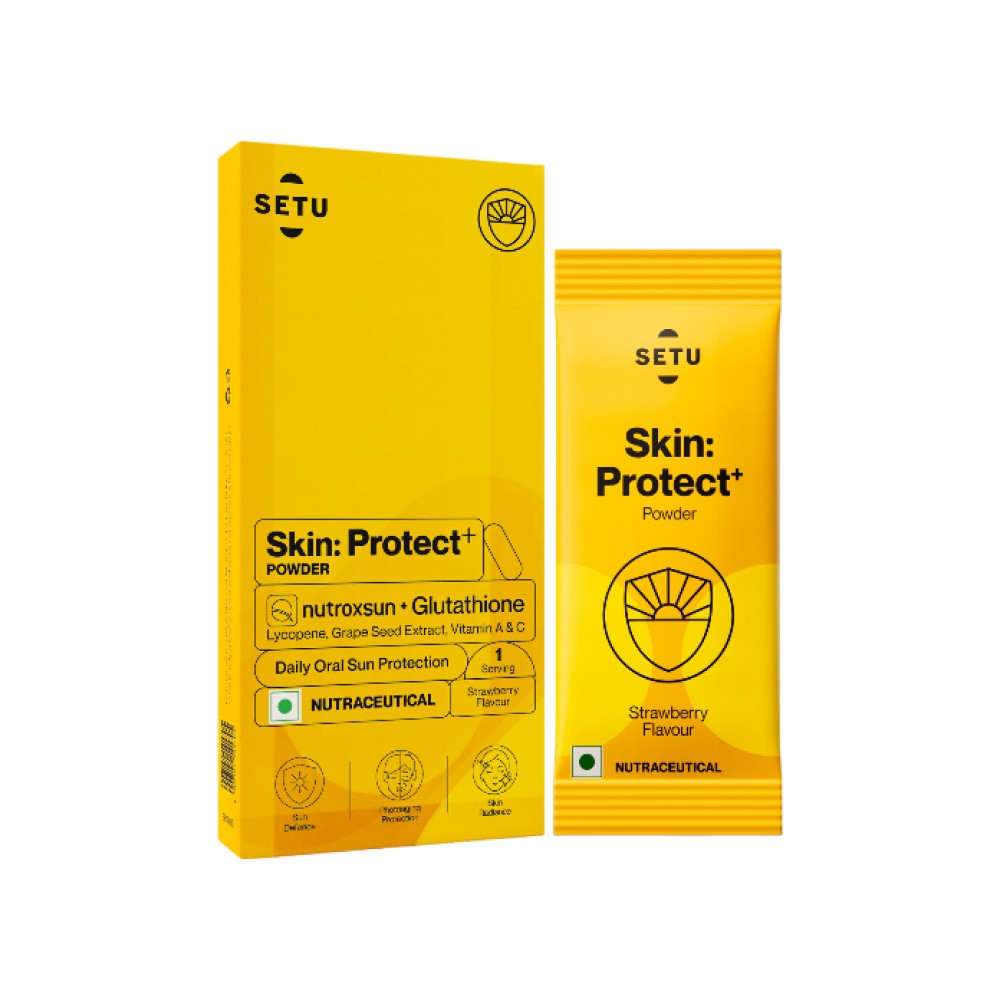 Setu Protect+ Skin Supplement Powder for Sun Protection (Strawberry ...
