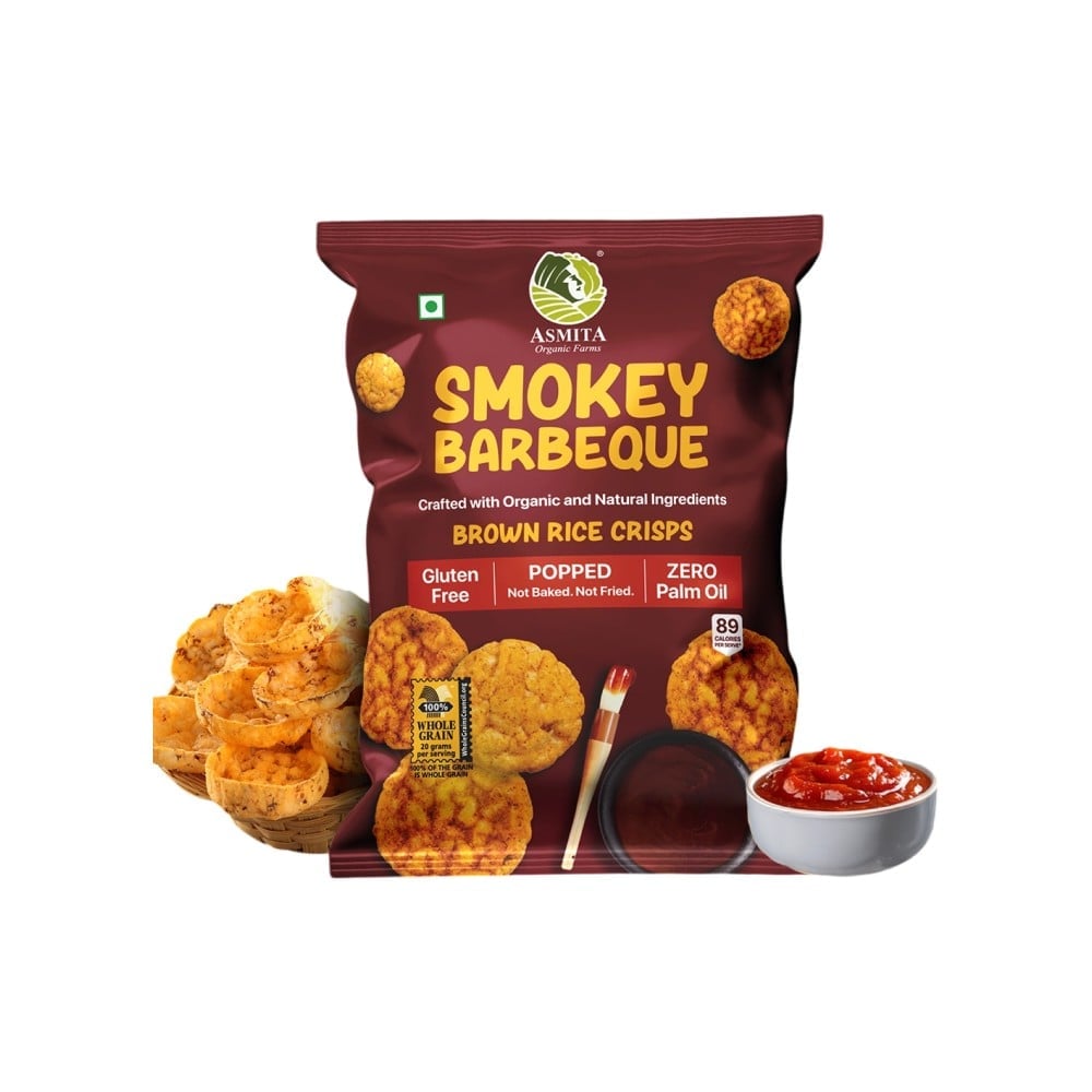 Asmita Organic Farms Brown Rice Crisps (Smokey Barbeque) Price - Buy ...