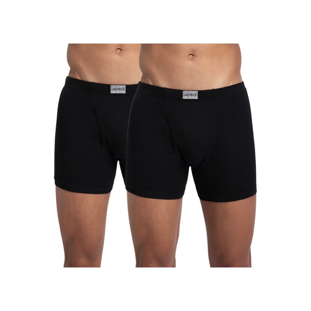 Jockey Men's Rib Solid Boxer Briefs -8008 (Black) Price - Buy Online at ...