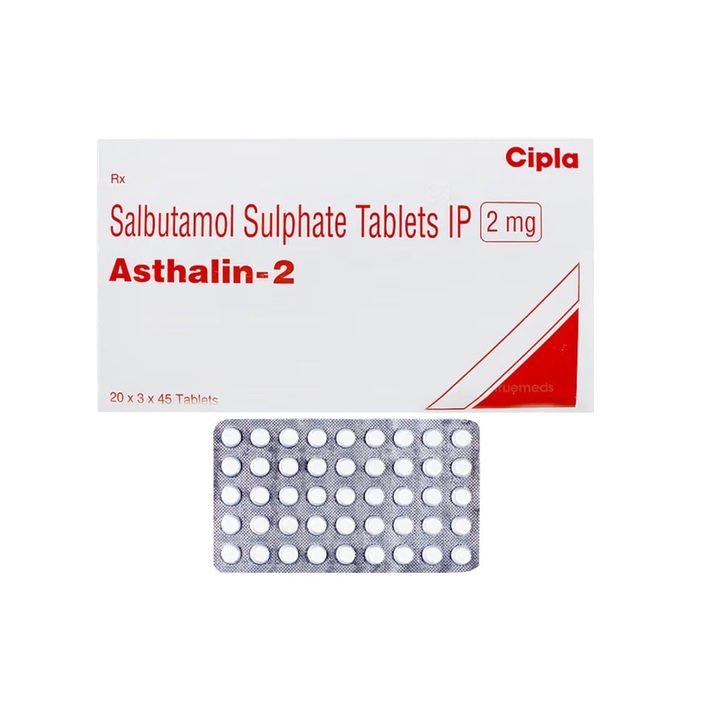 Asthalin 2mg Strip Of 45 Tablets Price - Buy Online at ₹12 in India