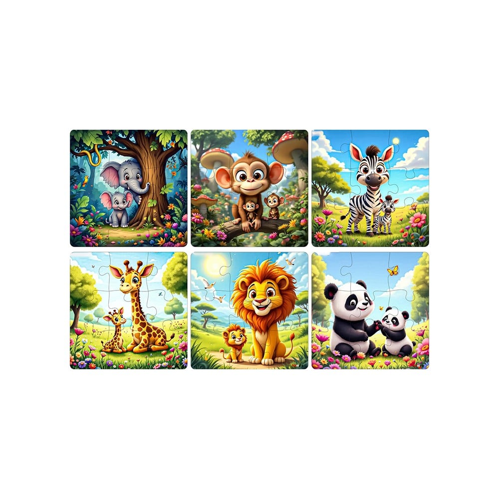 FIDDLYS Wooden Animals Jigsaw Puzzle Price - Buy Online at Best Price ...