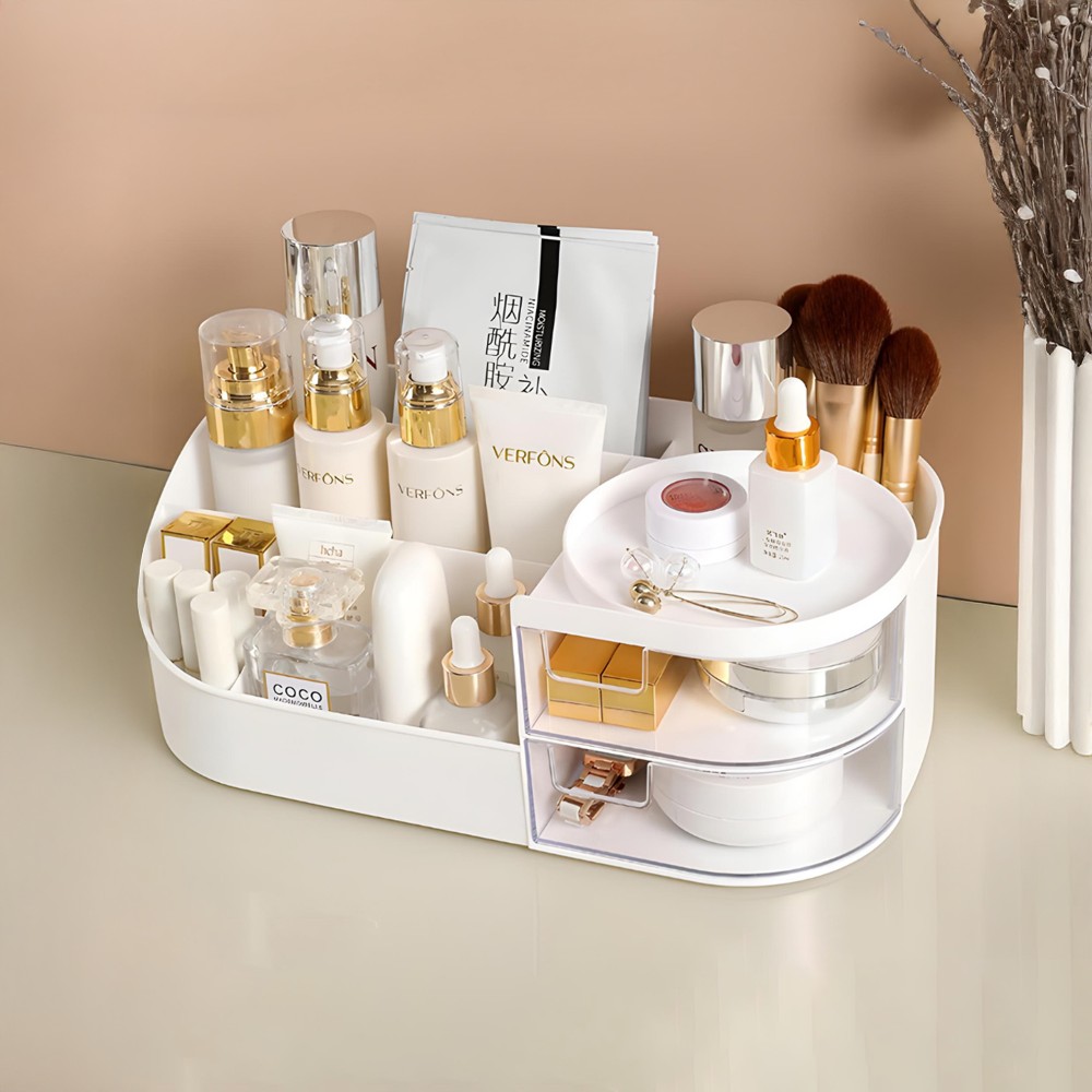 化粧品まとめ売り Zulaxy Plastic Makeup Organizer (White) Price - Buy Online at Best