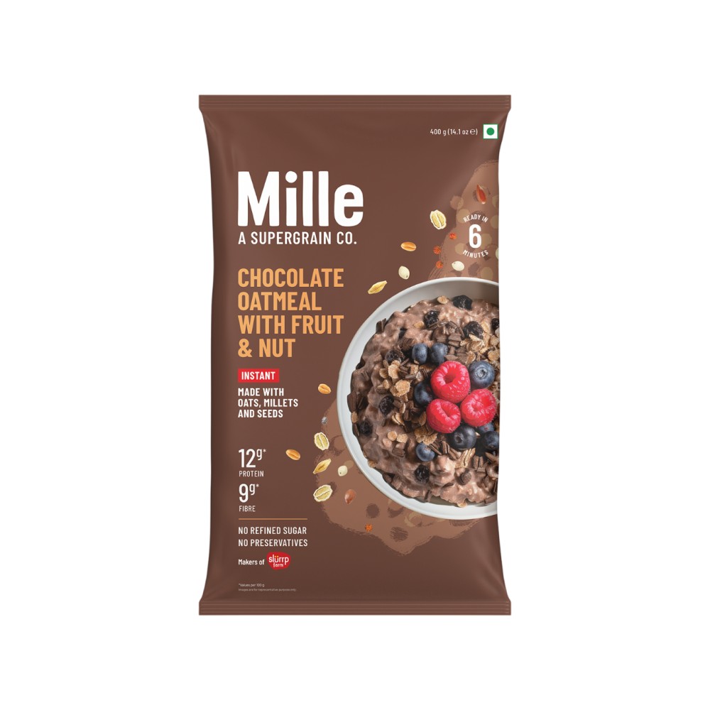 Mille Instant High Protein Chocolate Oatmeal with Ragi, Jowar, Almonds ...