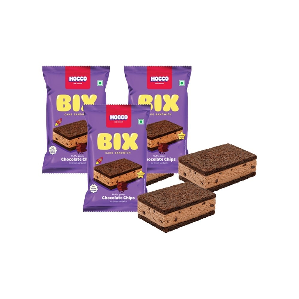 Hocco Bix Chocolate Chips Ice Cream Sandwich - Pack of 3 Price - Buy ...