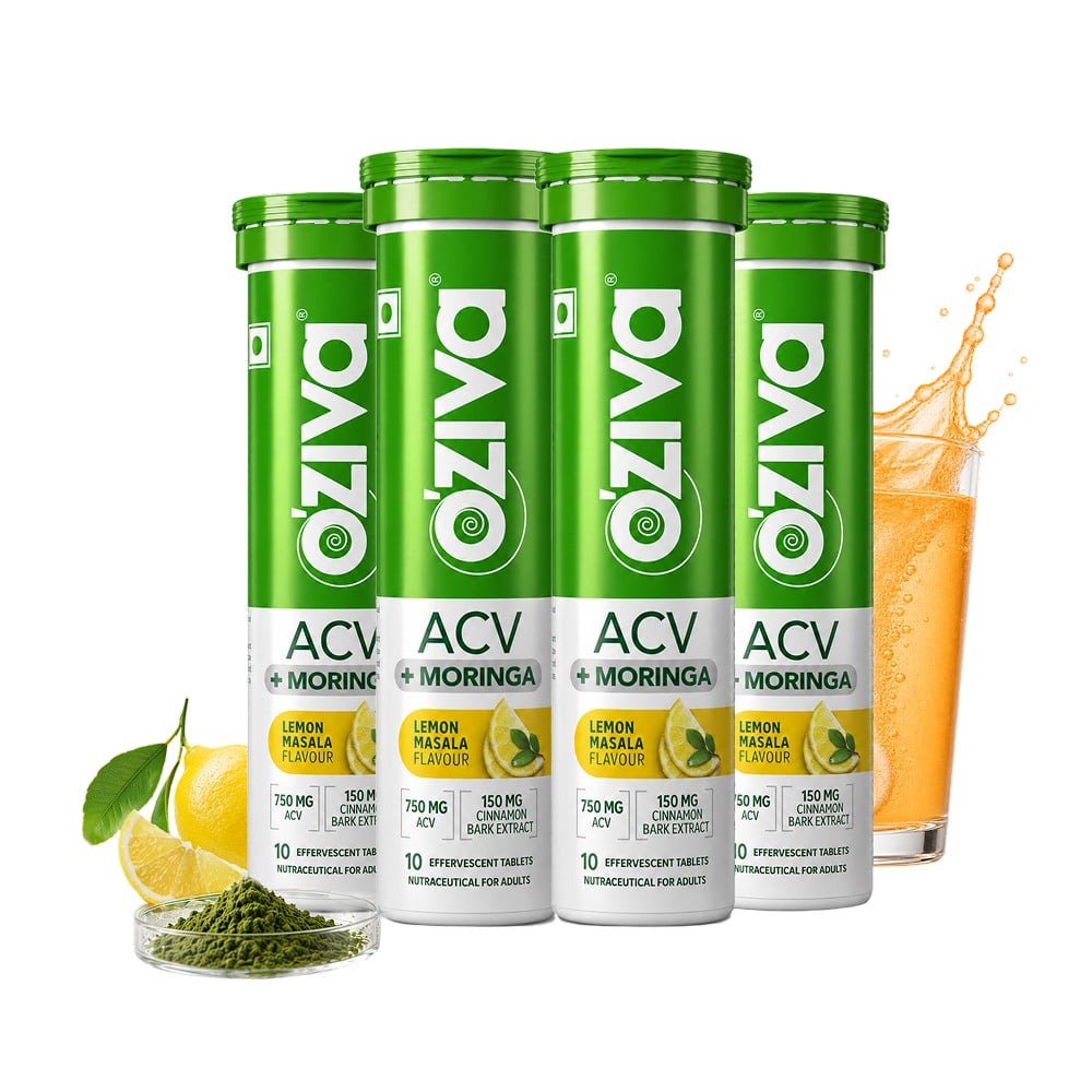 ユジシオレモン OZiva Apple Cider Vinegar + Moringa Effervescent Tablets (Lemon