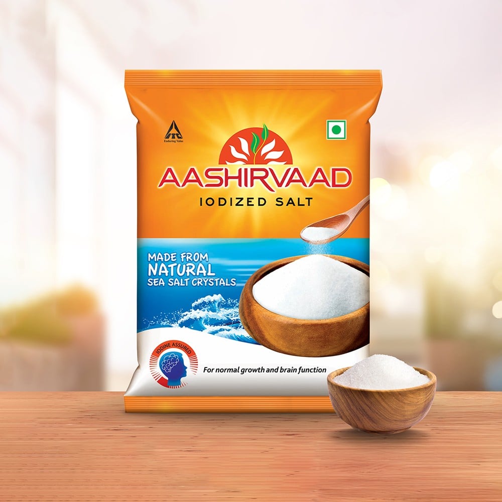 Adding Salt Indal Aashirvaad Iodized Natural Salt 1 kg Price - Buy Online at ₹29 in India