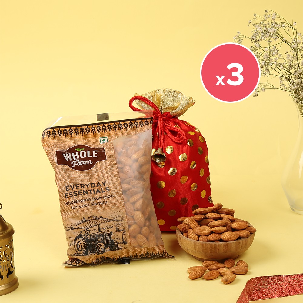 Whole Farm Almonds Dry Fruit Potli - Pack of 3 Price - Buy Online at ...