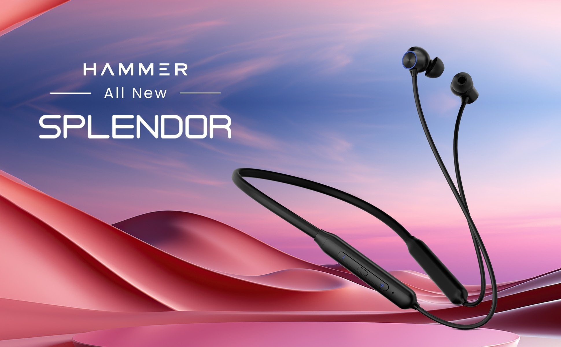 Hammer Splendor Neckband Earphones (Black) 1 Pieces - Image 1