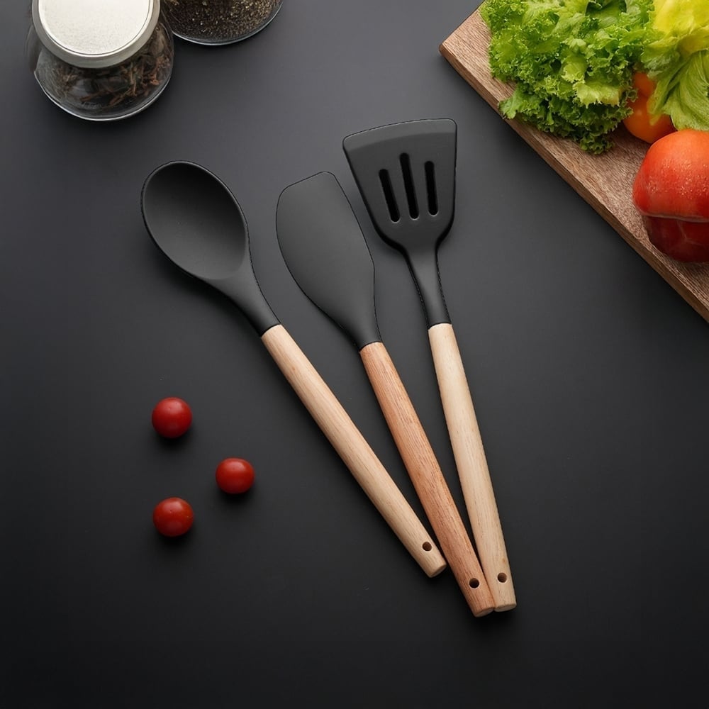 Lifelong Silicone Non-Stick Cooking Spoon Set - Image 1