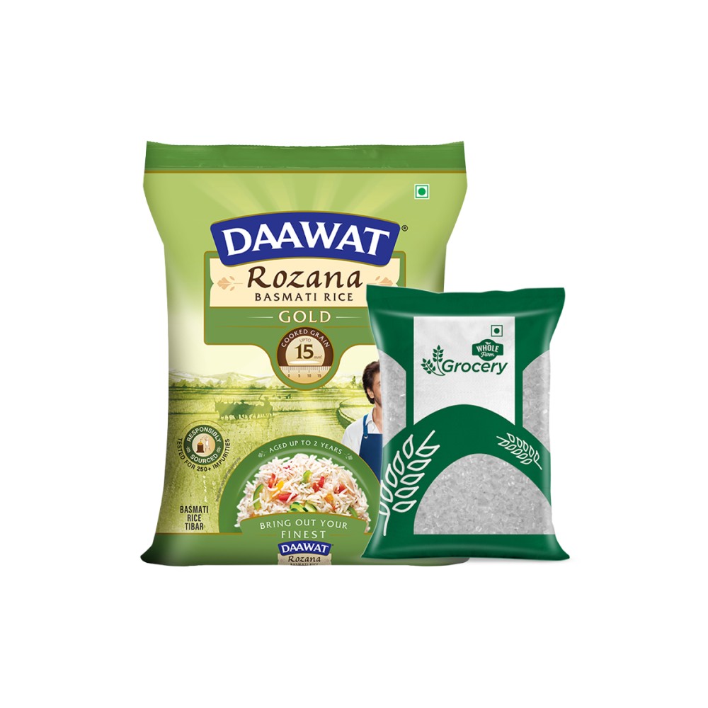 Daawat Rozana Gold Basmati Rice (Extra Long Grain) + Whole Farm Grocery ...
