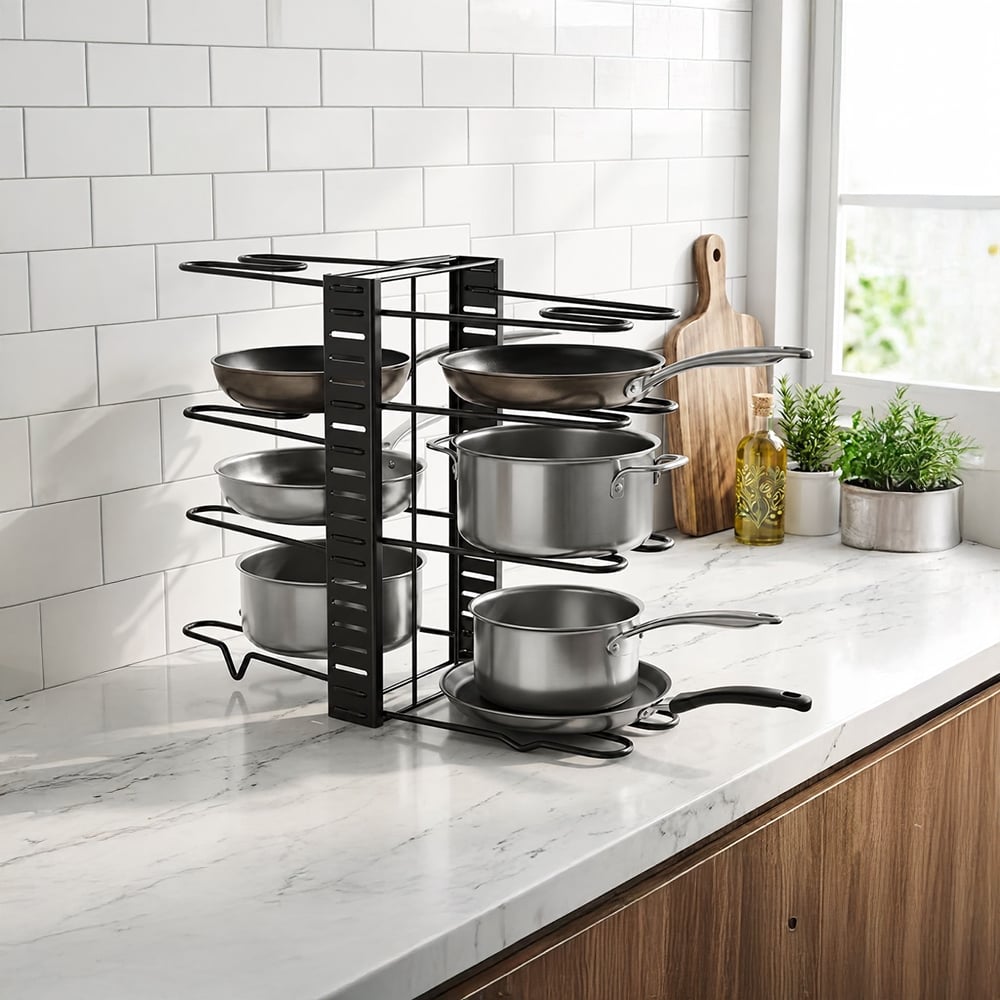 Royalkart Iron 8-Tier Adjustable Kitchen Rack (Black) Price - Buy ...