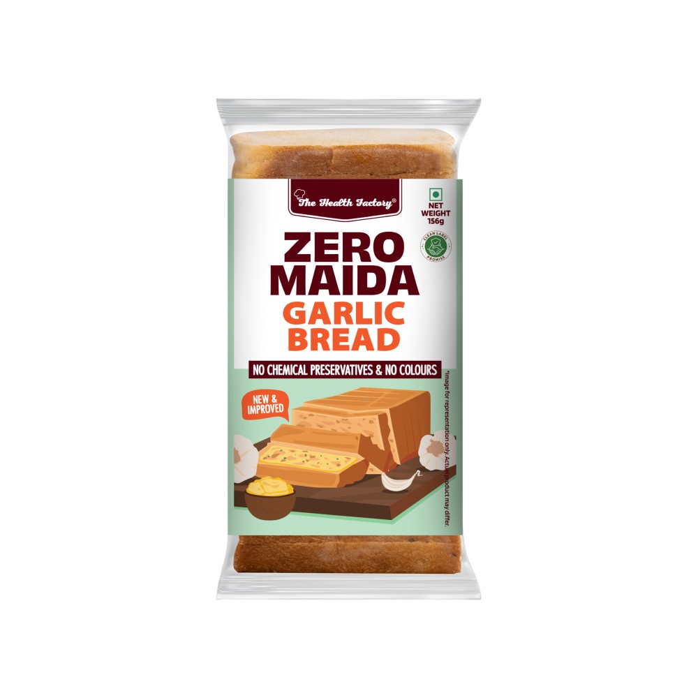 The Health Factory Zero Maida Garlic Bread Price - Buy Online at ₹55 in ...
