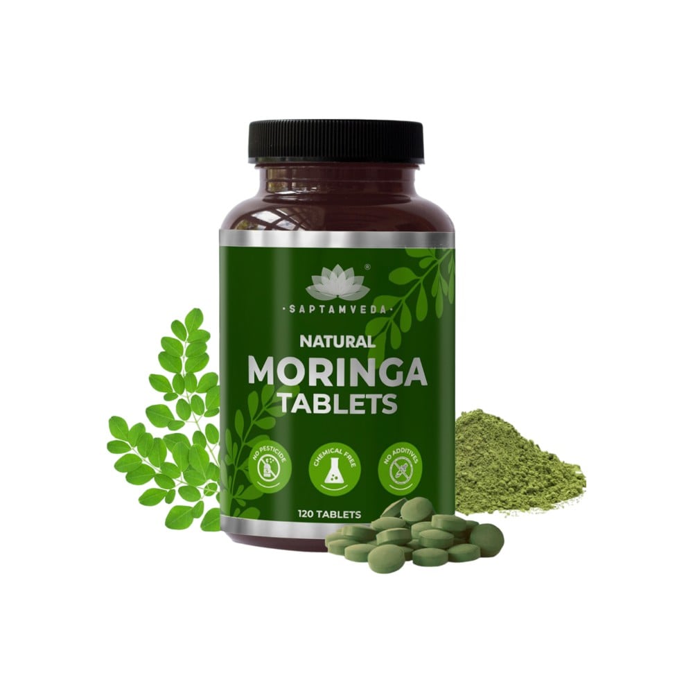 Saptamveda Natural Moringa Tablets Price - Buy Online at ₹399 in India