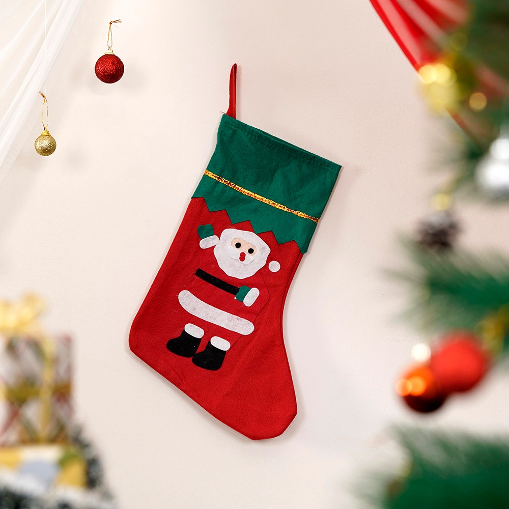 Christmas Stocking For Decoration (Large, Red & Green) - JingleCrafts