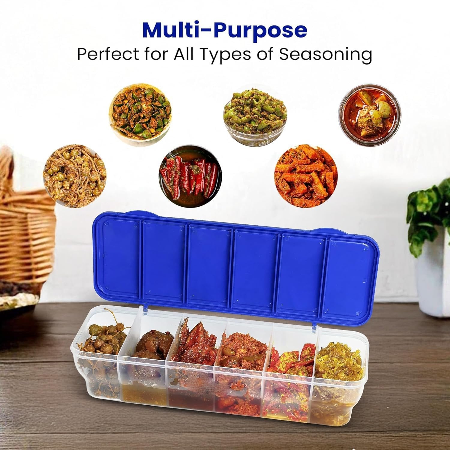 New Dawn 6-in-1 Transparent Masala Box (Plastic) - Image 1
