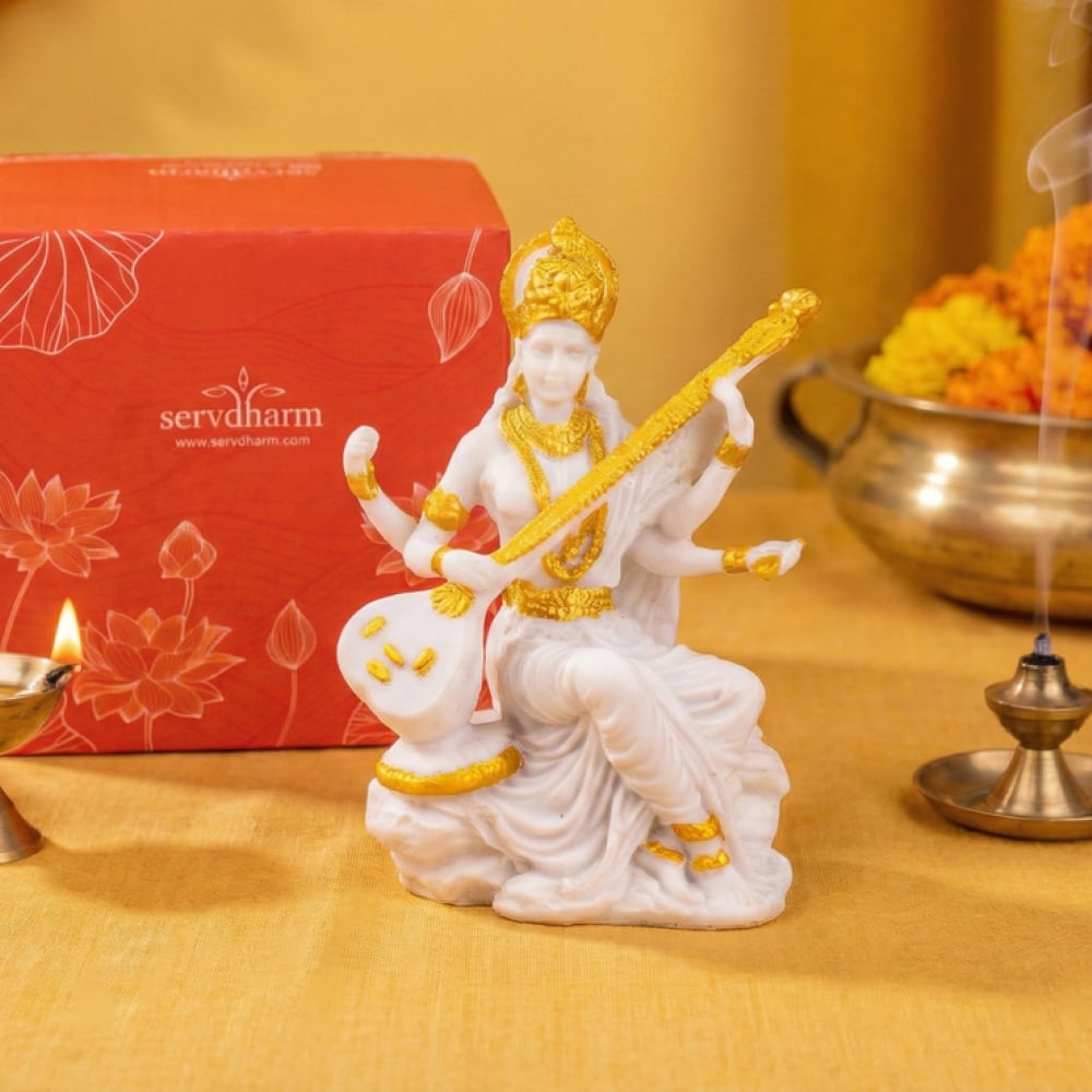 Resin Saraswati Idol by ServDharm Price - Buy Online at Best Price in India