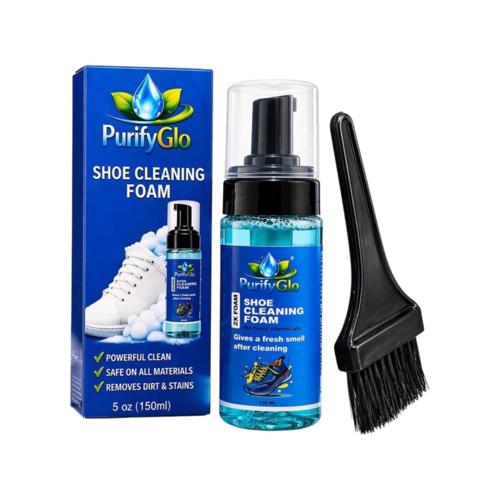 hugome FOAM & SERUM セット PurifyGlo Shoe Cleaning Solution Foam Kit with Brush Price - Buy