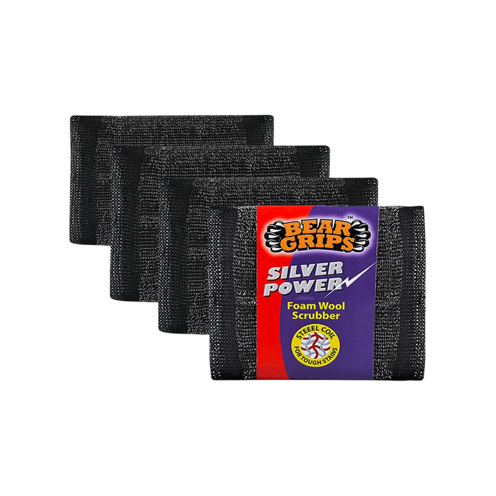 Bear Grips Silver Power Sponge Scrub with Steel Loops