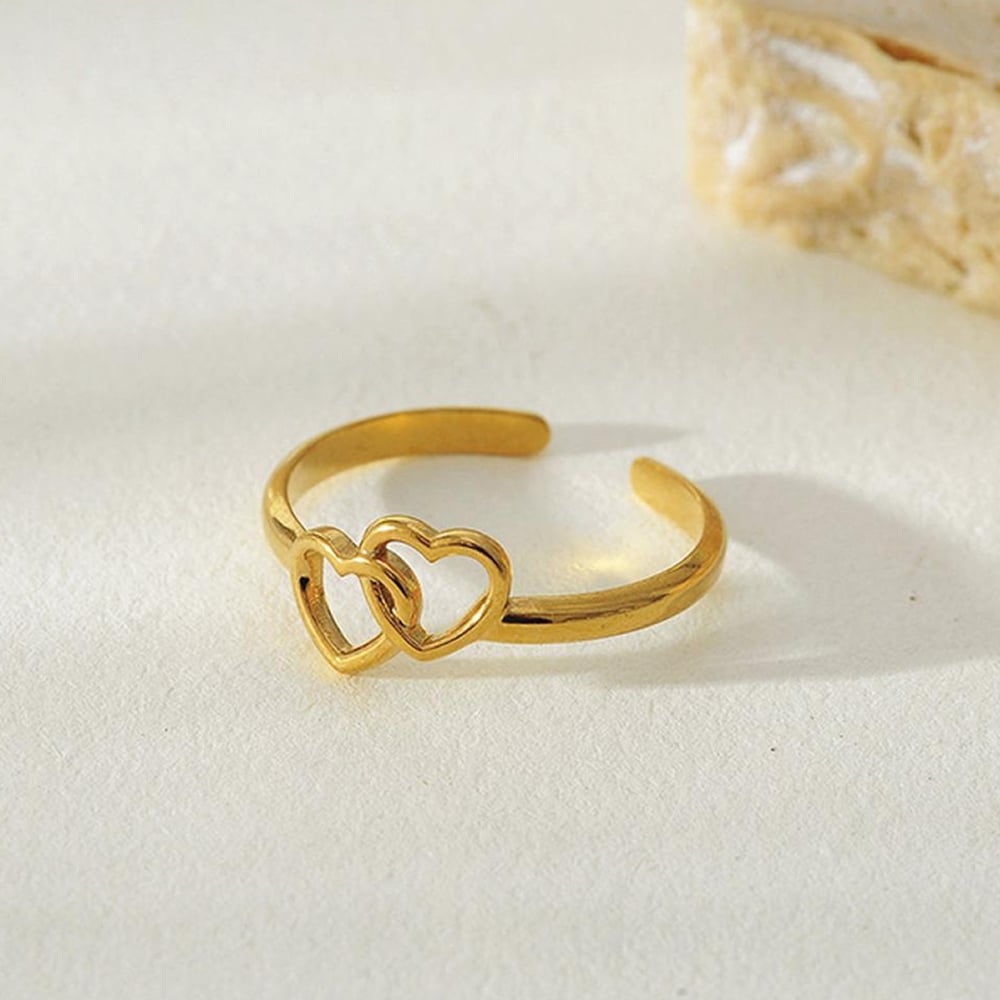 Designs & You Connected Hearts Adjustable Ring (Golden) Price - Buy ...