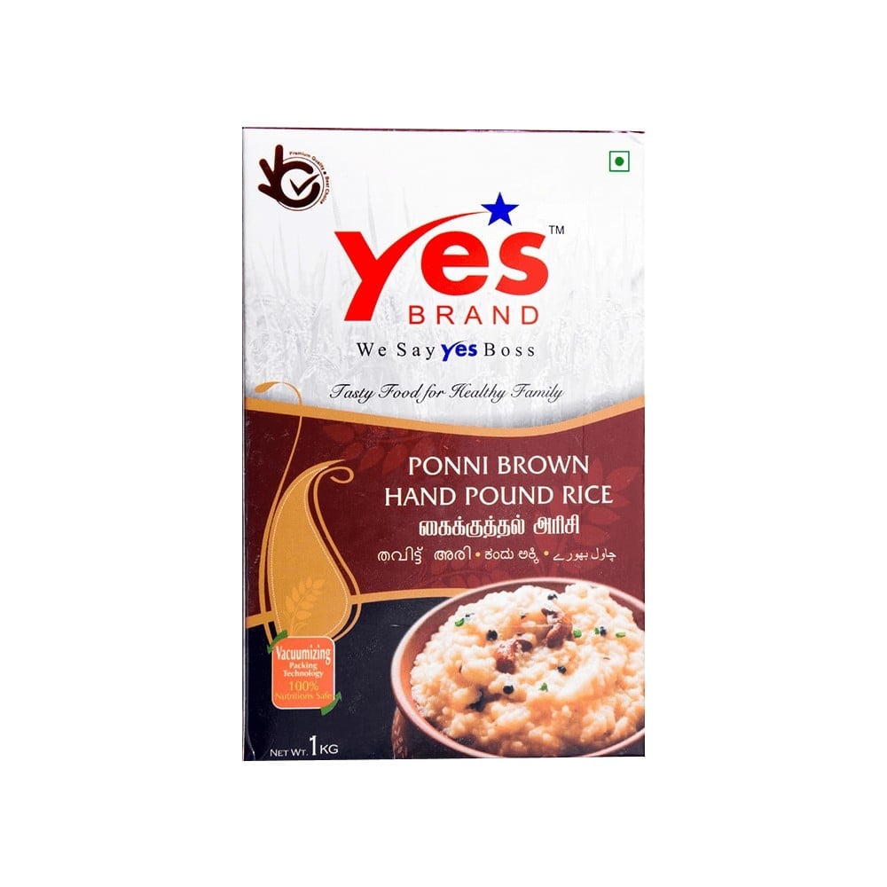 YES Brown Hand Pound Raw Ponni Rice (Long Grain) Price - Buy Online at ...